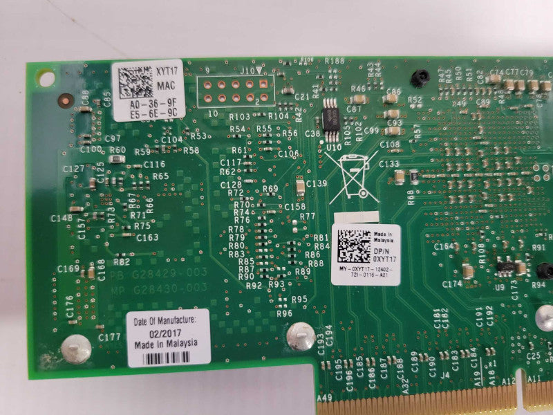 Dell Intel X520-DA2 Dual Port 10GbE Ethernet Adapter 0XYT17 Full Height _