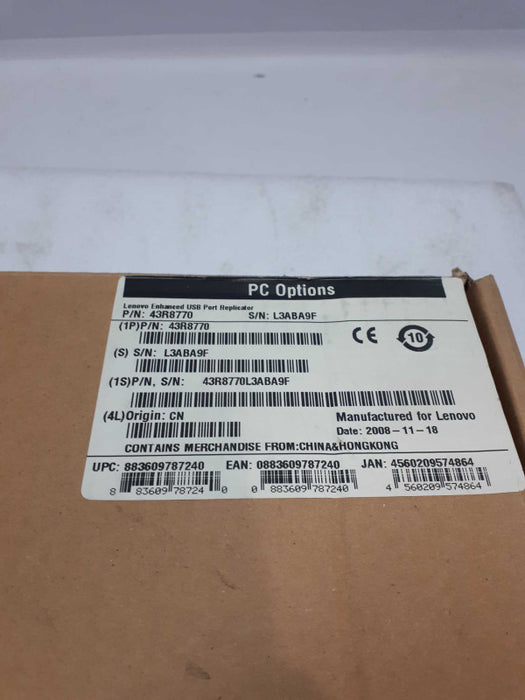 NEW IBM Lenovo 43R8770 Enhanced USB Port Replicator For Lenovo Notebook  Q&