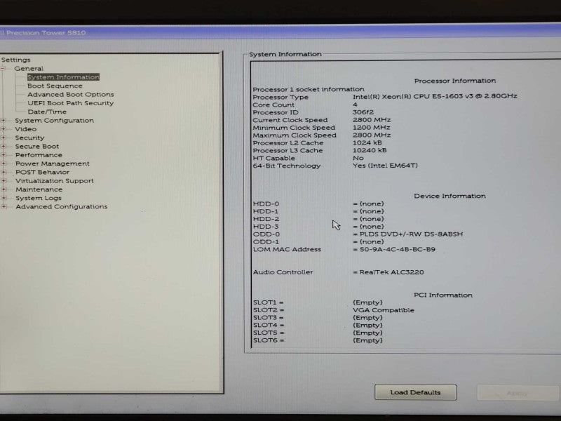 Dell Precision T5810, Xeon E5-1603v3 2.8GHz, 32GB DDR4, AMD FirePro W5100 GPU Q_