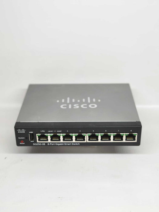 Cisco SG250-08 - Gigabit Smart Switch 8-Port with Power Adapter