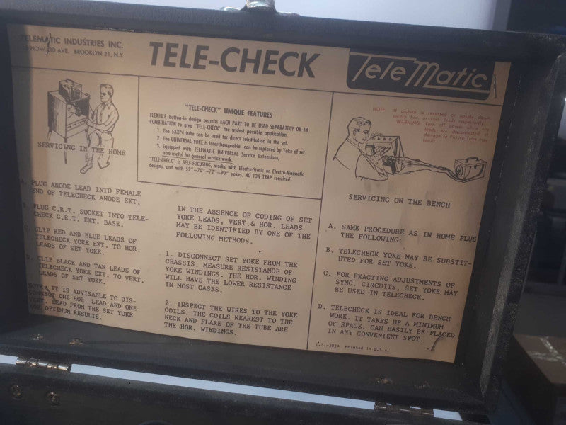 Vintage Telematic Industries Inc. Tele-Check For Testing CRT Televisions