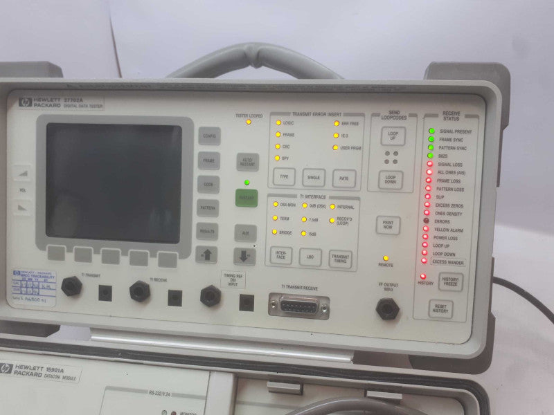HP T1 Tester Model 37702A Digital Data Tester, model 15901A DataCom Module