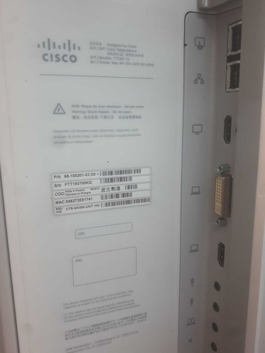 Cisco Telepresence MX300 G2,  Model TTC60-19