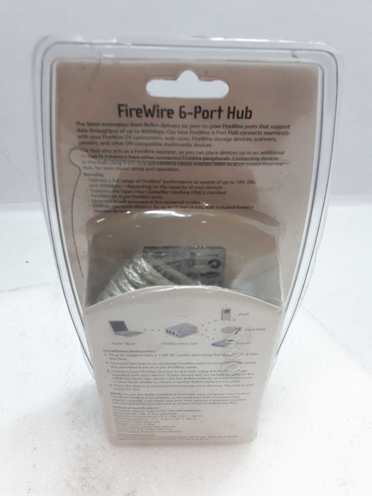 Belkin (F5U526-APL-S) 6-Ports FireWire External Hub &