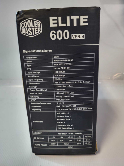 CoolerMaster ELITE 600 V3 Computer Power Supply  -