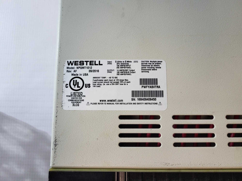 WESTELL NPGMT1012 GMT Fuse Panel -