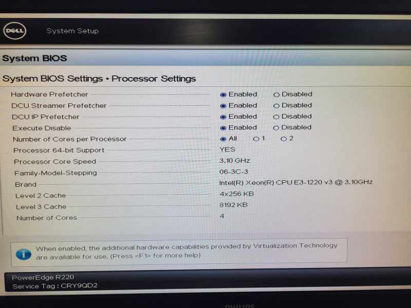 Dell PowerEdge R220 Intel Xeon E3-1220 v3 @3.1GHz 8GB RAM  Q-