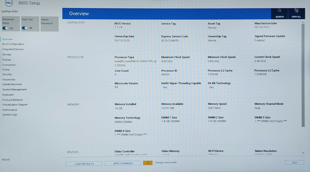 Dell OptiPlex 5090 SFF, i5-10505 3.20GHz, 16GB DDR4, 256GB NVMe