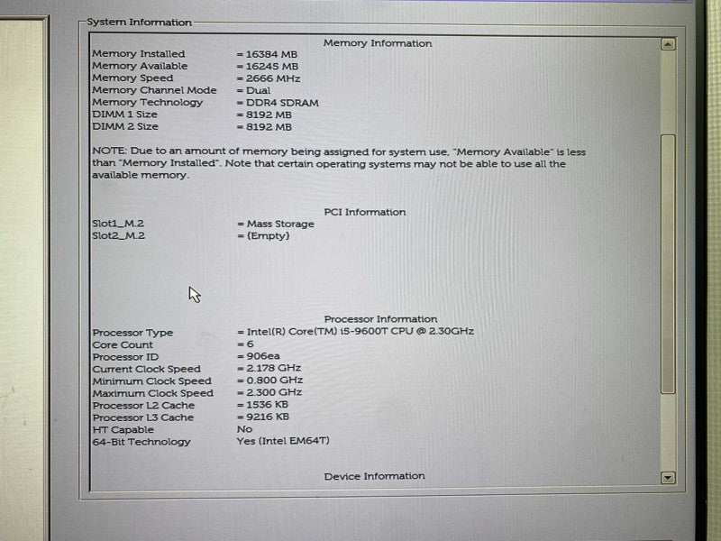 Dell Optiplex 5070 Micro Desktop PC i5-9600T @ 2.3GHz 16GB 256GB SSD No OS Q=