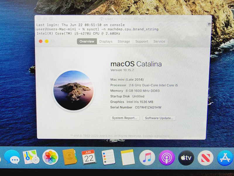 Mac Mini 2014 Core i5-4278U @ 2.6GHz 8GB DDR3 1TB HDD [A1347] (