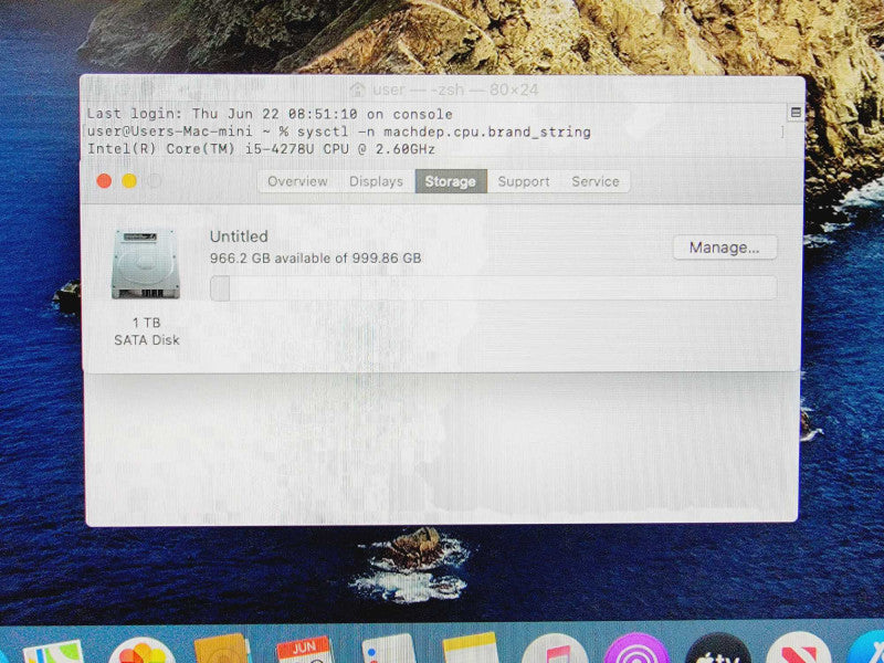 Mac Mini 2014 Core i5-4278U @ 2.6GHz 8GB DDR3 1TB HDD [A1347] (