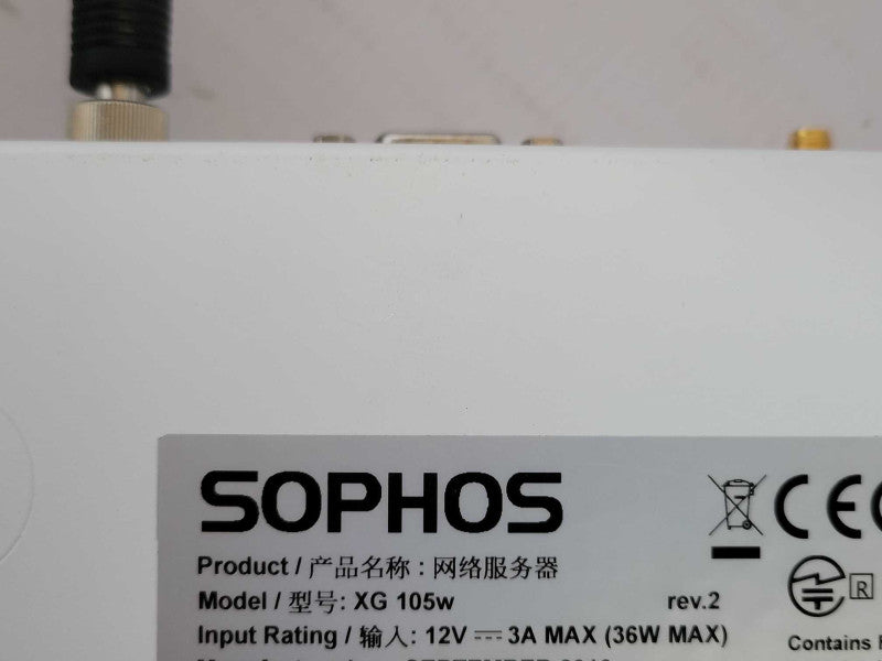 Sophos XG 105w Rev. 2 4-Port Network Security Appliance, w/ Power adapter SEE _