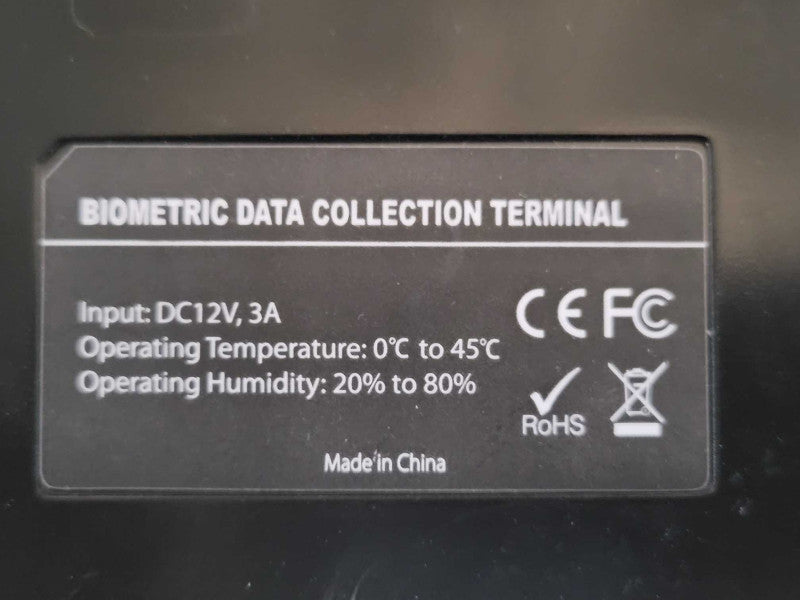 payworks Biometric Data collection terminal, Read _