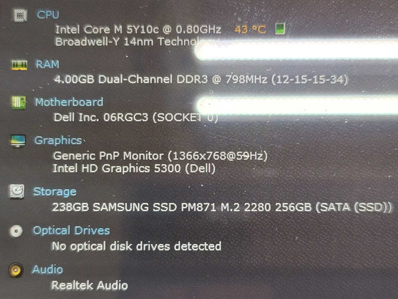 Dell Latitude 12 Rugged Tablet 7202 Intel MY10C, 3GB DDR3, 256GB SSD **READ Î²