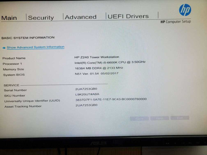 HP Z240 Tower workstation Intel i5-6600K @ 3.50GHz 16GB Ram