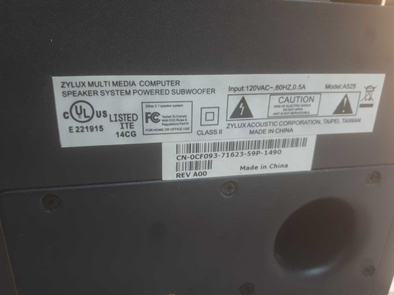 Dell Powered Subwoofer Model: A525