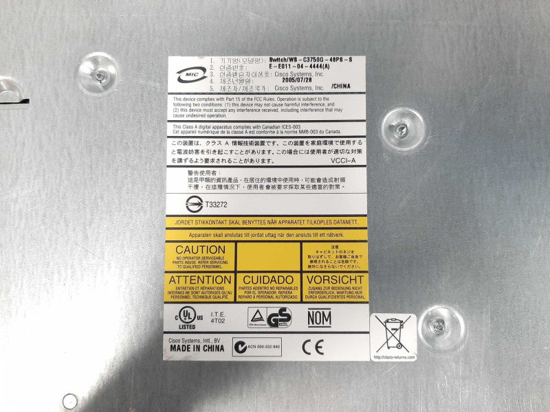 CISCO WS-C3750G-48PS-S 48-Port Gigabit Managed Switch Q$