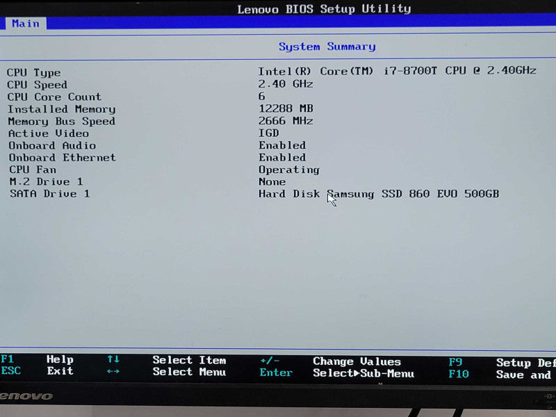 Lenovo M920q ThinkCentre Tiny PC Core i7-8700T 2.40GHz 12GB 500GB SSD SEE _