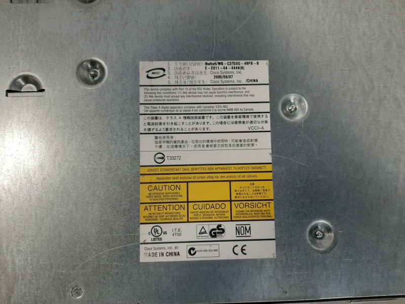 CISCO WS-C3750G-48PS-S 48-Port Gigabit Managed Switch READ Q$