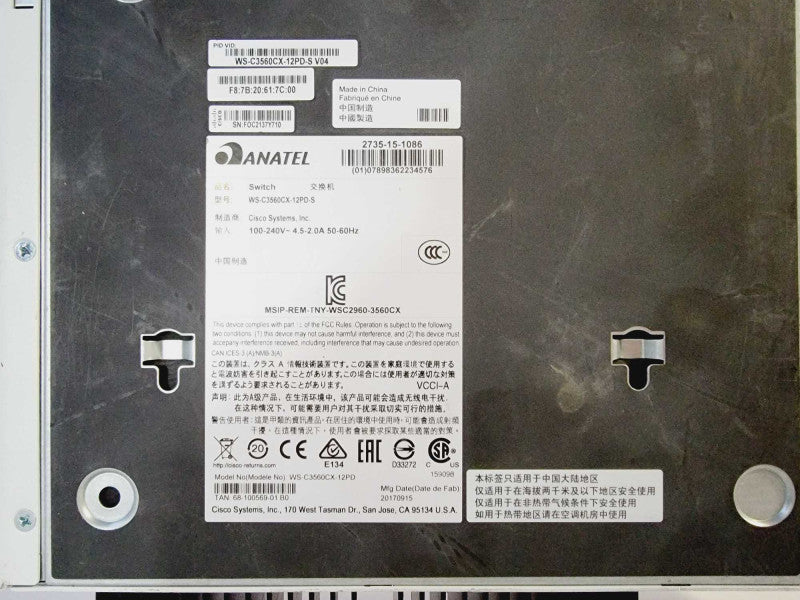 Cisco C3560CX-12PD-S 16 Switch 12x PoE Ports 4x Uplinks 2x10Gb Switch [Read] (