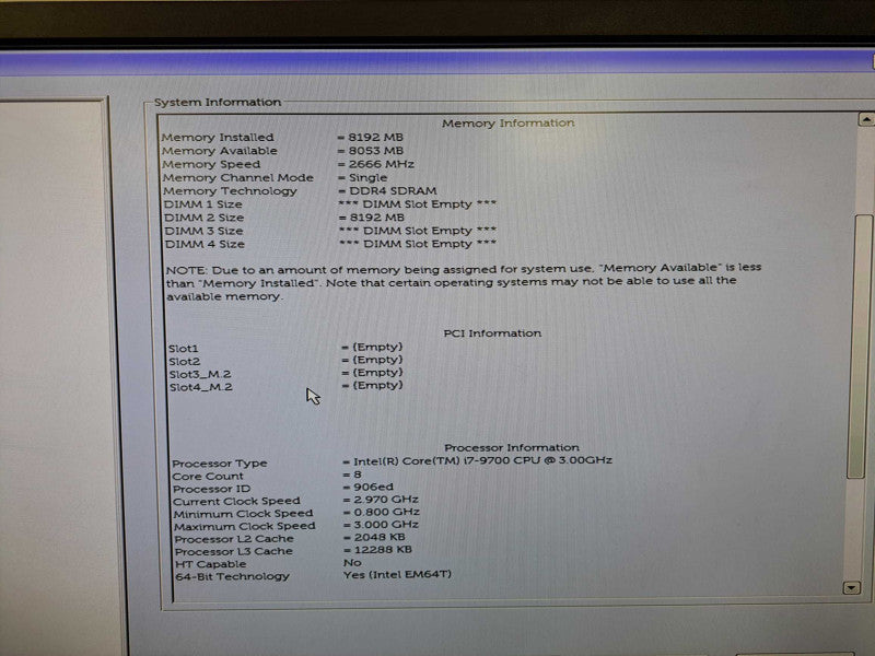 Dell OptiPlex 7070-SFF Core i7-9700 @ 3.0GHz 8GB DDR4 RAM Q)