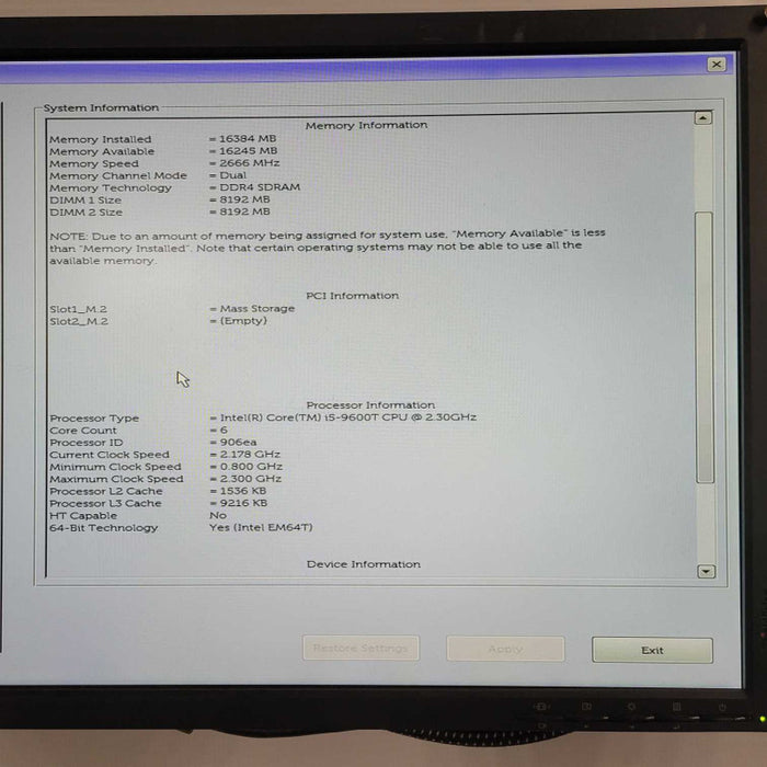 Dell OptiPlex 5070 Micro Desktop i5-9600T @ 2.3GHz 16GB 256GB SSD No OS Q=