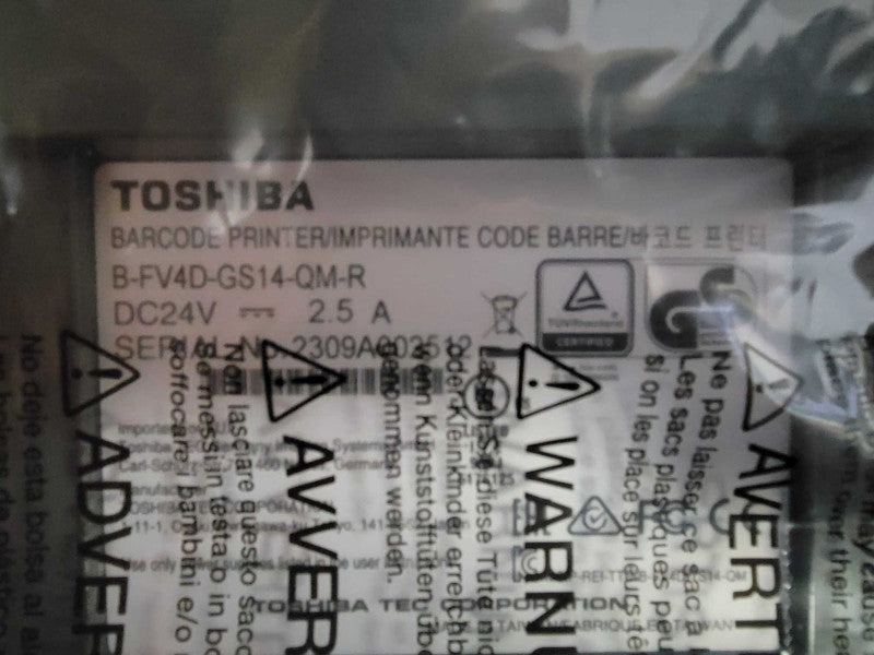 Toshiba Barcode Printer B-FV4D-GS14-QM-R Printer with Power adapter _