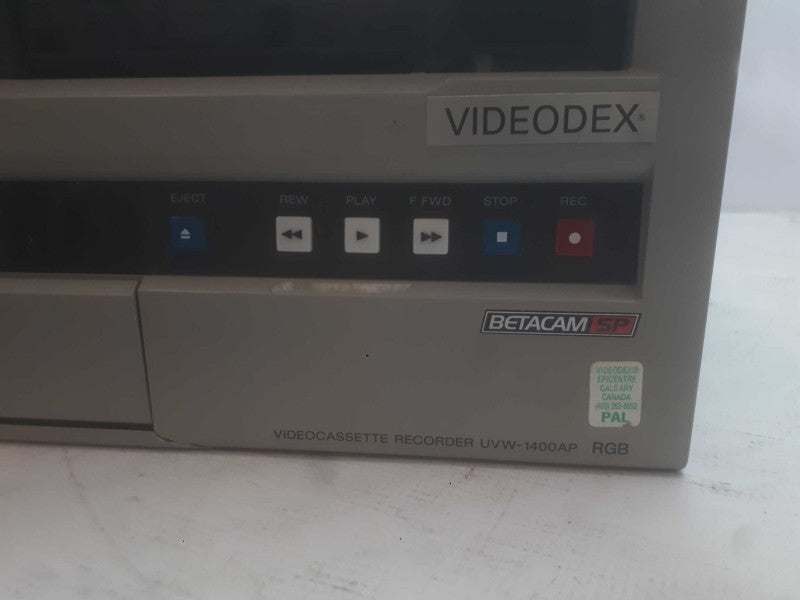 Sony Videocassette Recorder BetaCam SP Videodex Model: UVW-1400AP Q