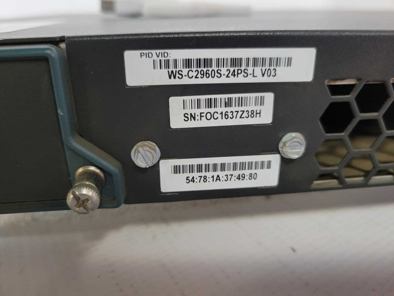 Cisco WS-C2960S-24PS-L 24 Port PoE+ Gigabit Switch _