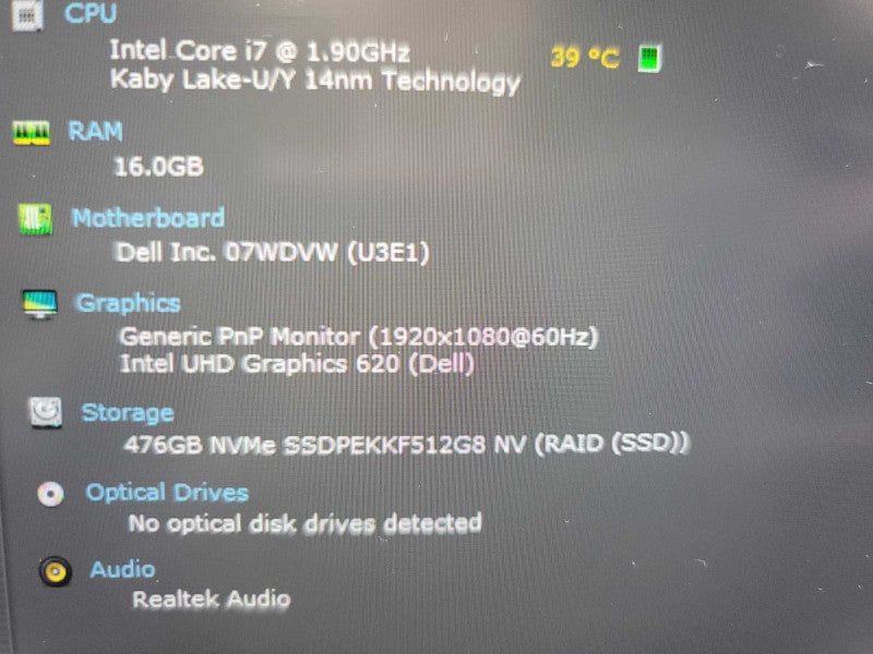 Dell Latitude 7400 13\\" i7-8665U @ 1.90GHz, 16GB DDR4, 256GB SSD Î²