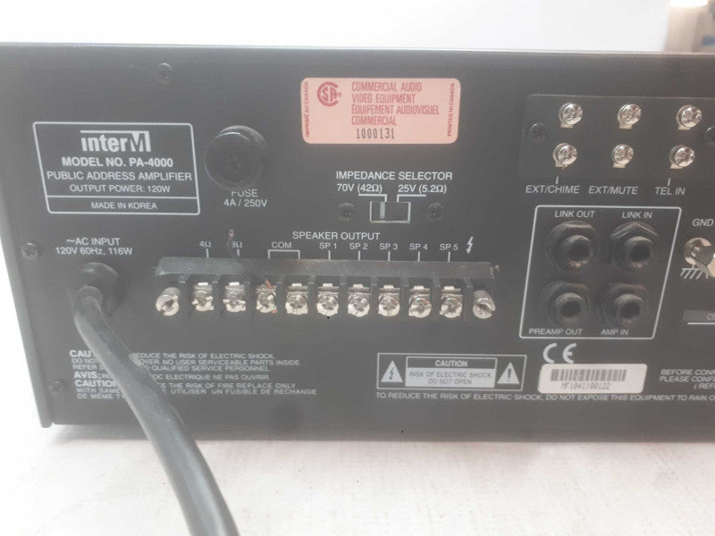InterM  Public Address Amplifier Model: PA-4000