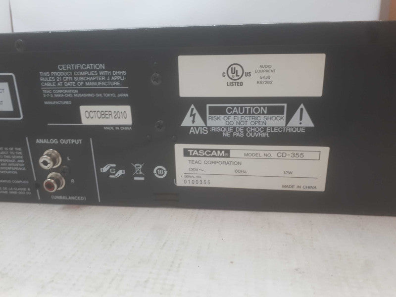 TasCam CD-355 5 Disc Changer Rackmount