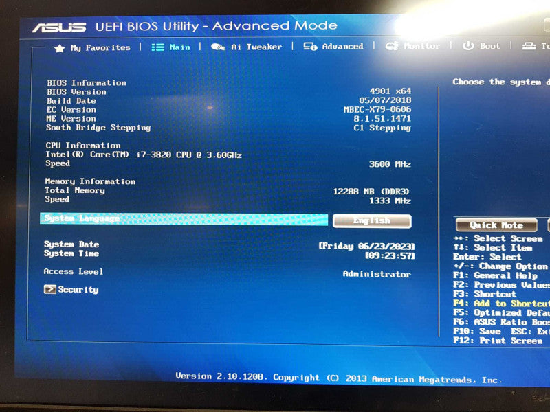 Custom PC - 2U Rack Intel i7-3820 @ 3.60 GHZ 12GB DDR3 N210 Vcard, 650W PSU