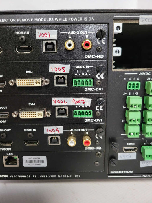 Crestron DM-MD8X8 8x8 Digital Media Switcher with Cards Read _