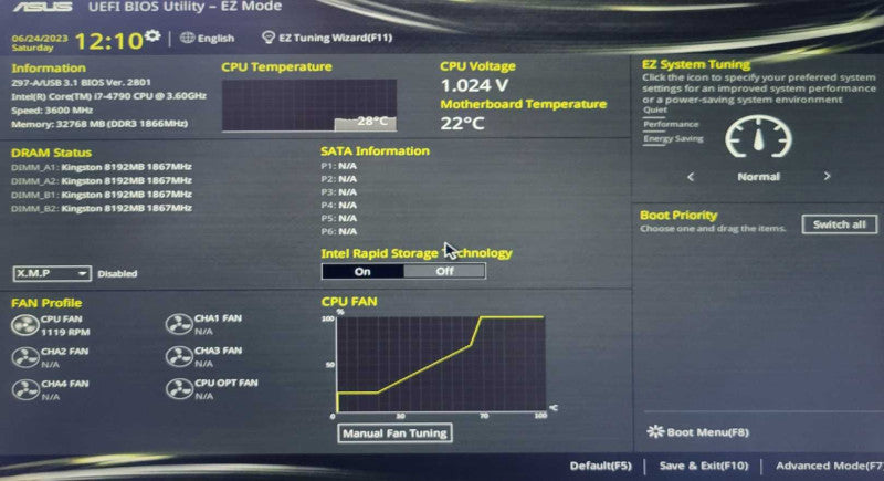Intel Core i7-4790 @ 3.60GHz - ASUS Z97-A  - 32GB DDR3 - GTX 750Ti 2GB (READ)