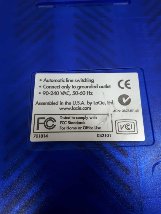 Vintage LaCie CD Re-Writer USB Blue 701814 &
