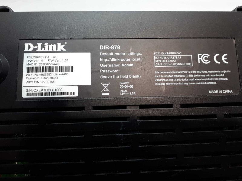 D-Link DIR-878 1900Mbps Wireless Dual-Band Gigabit Router &
