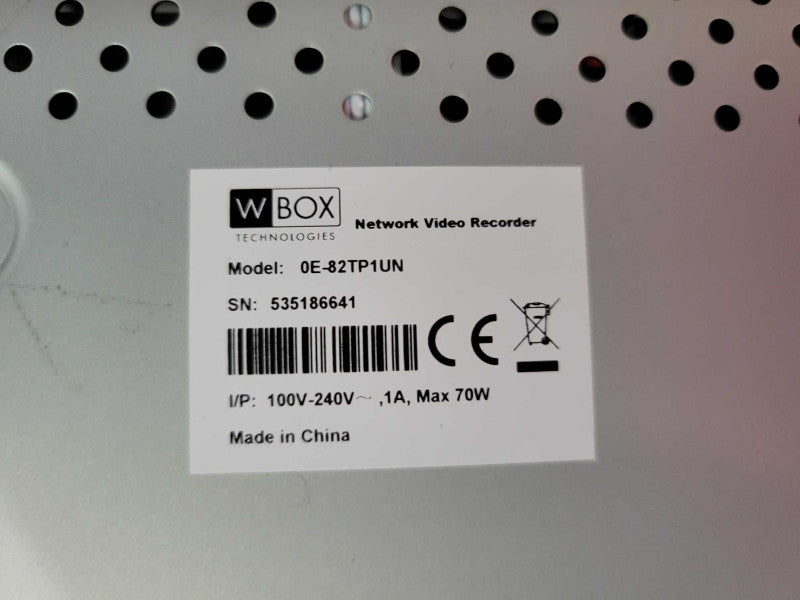 Wbox network video recorder 0E-82TP1UN 2TB, Read _