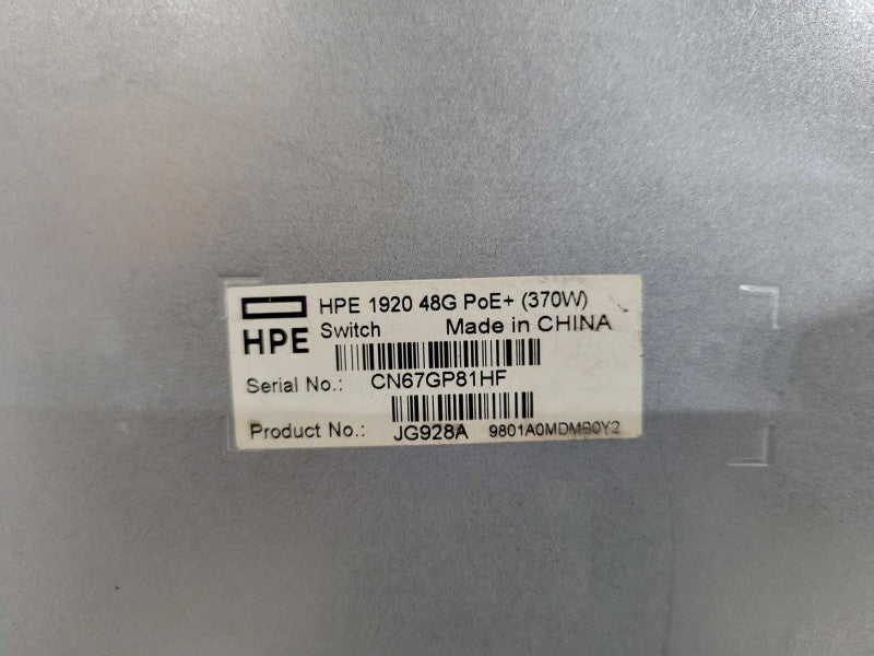 HP JG928A 1920-48G-PoE Plus 48-Port Gigabit Ethernet Switch _