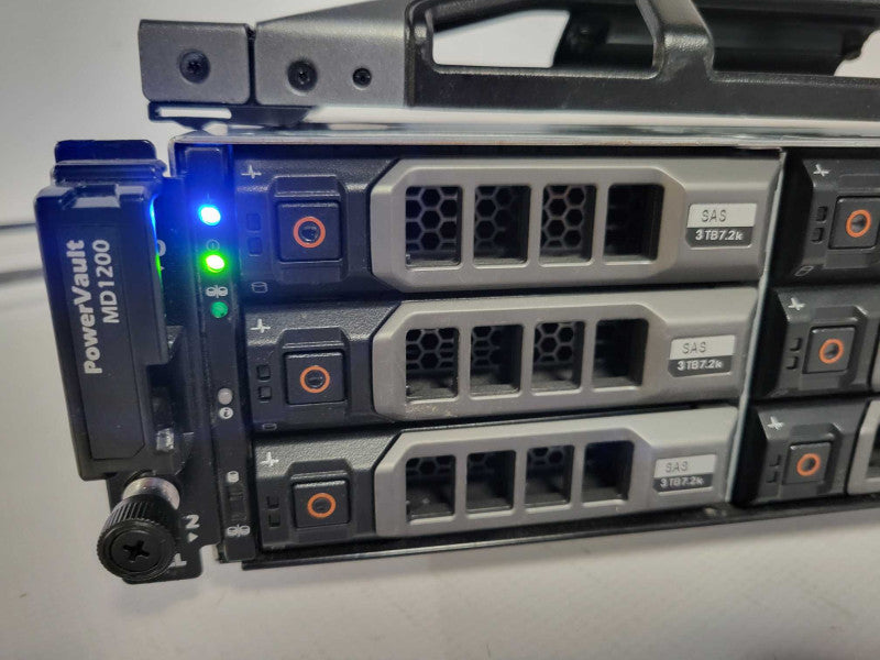 Dell PowerVault MD1200 12-Bay Storage, 2x MD12 03DJRJ Controllers 2x PSU _
