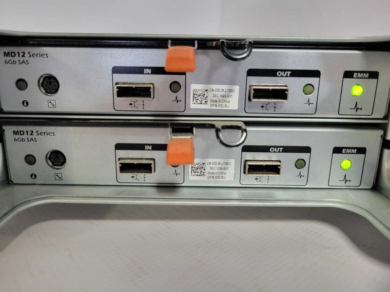 Dell PowerVault MD1200 12-Bay Storage, 2x MD12 03DJRJ Controllers 2x PSU _