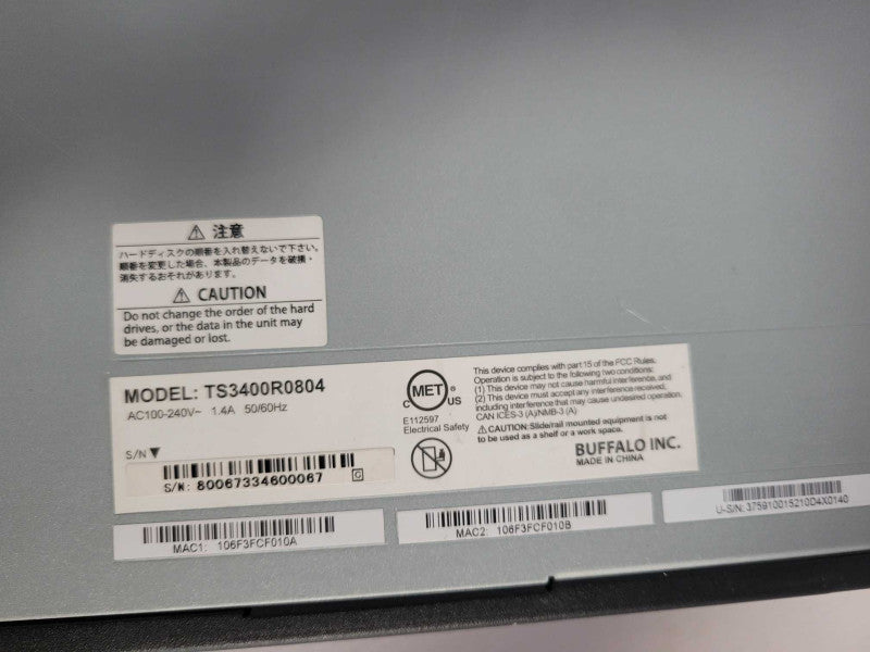 Buffalo TeraStation 4-bay 16TB Rackmount NAS TS3400R0804, Read _