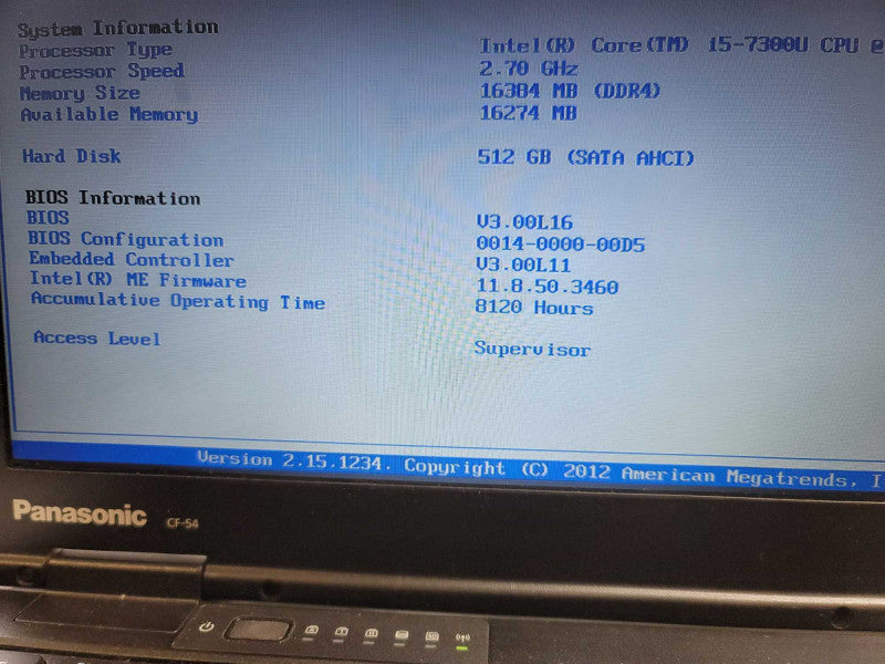 Panasonic ToughBook CF-54 i5-7300U, 16GB DDR4, 512GB SSD Î²