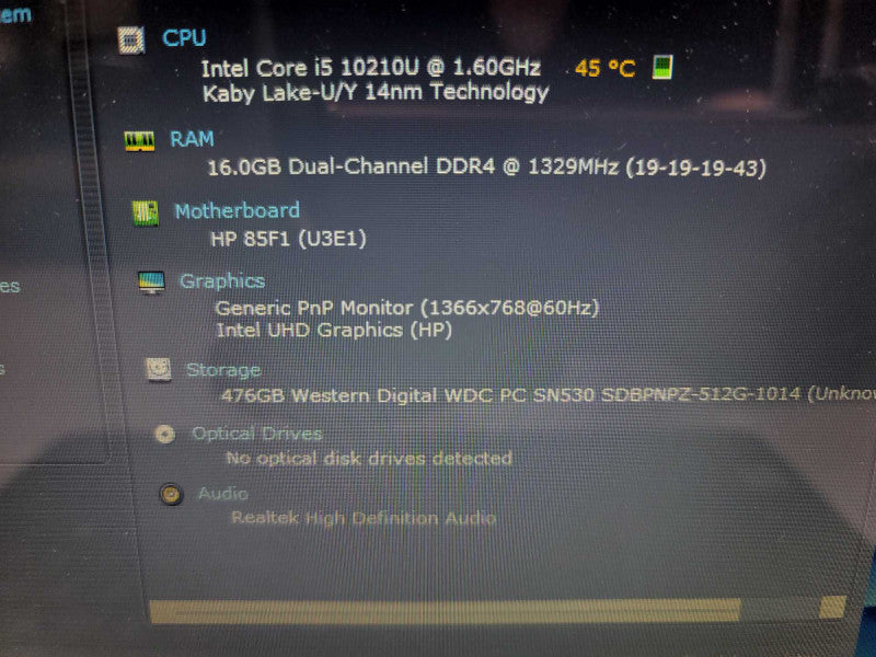 HP NoteBook 15-dw1 i5-10210U, 16GB DDR4, 512GB SSD Î²