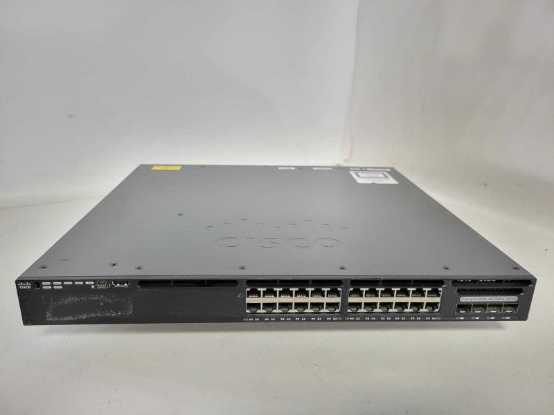 Cisco WS-C3650-24PS-L 24-Port PoE+ 3650 Switch w/ 2x AC Powers Q_