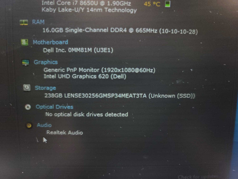 Dell Latitude 5590 i7-8650U, 16GB DDR4, 256GB SSD Î²