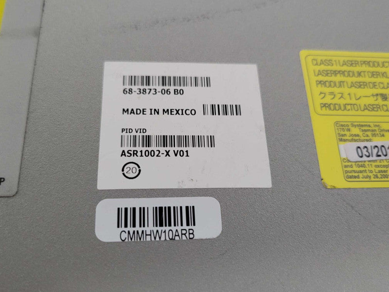 Cisco ASR1002-X CHASSIS, 6 built-in GE, Dual P/S, Factory reset _