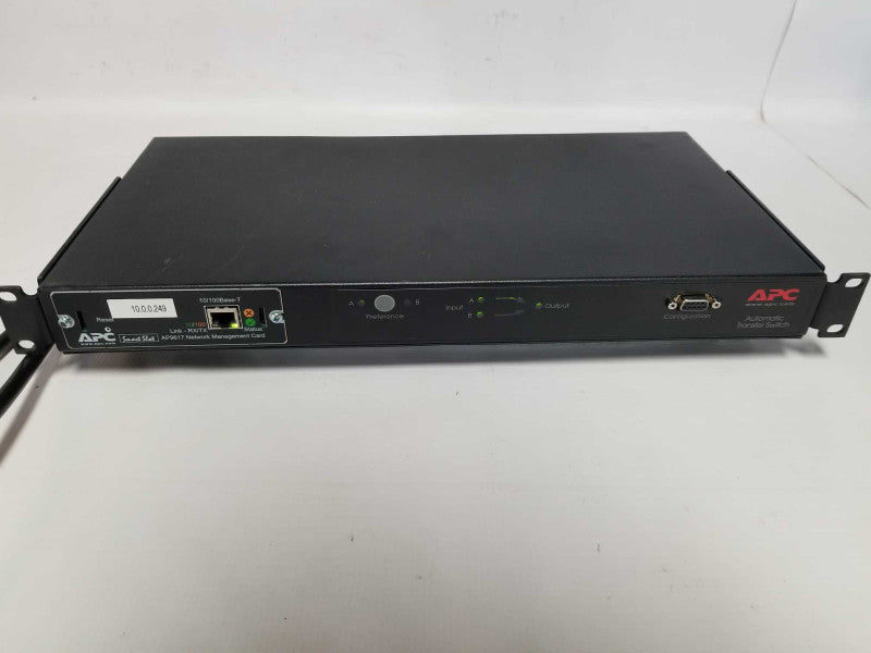 APC AP7750 PDU Rack ATS, 100/120 V W/ AP9617 Network Management Card #