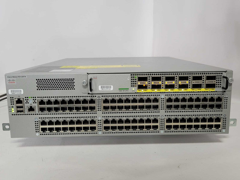 Cisco Nexus N9K-C93128TX 96-Port Gigabit Switch w/ N9K-M12PQ Module, 2x PSU Q_