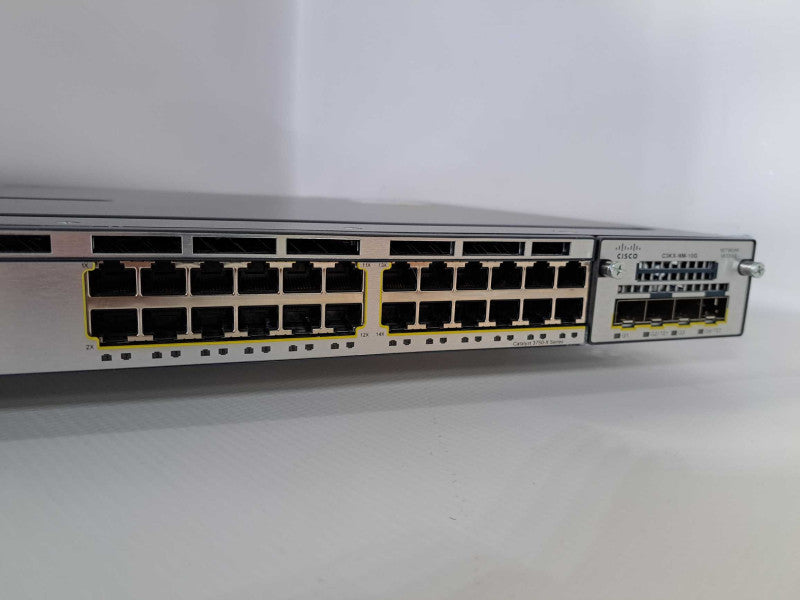 Cisco WS-C3750X-24T-L 24 Port 3750X Gigabit Switch 2x PSU + C3KX NM-10G )